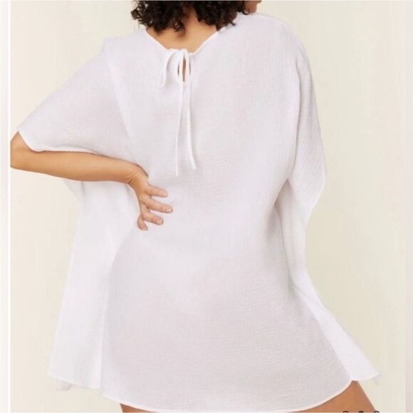 Andie White Magdalena Cotton Crinkle Gauze Kaftan Sz S/M NWT - Picture 2 of 12